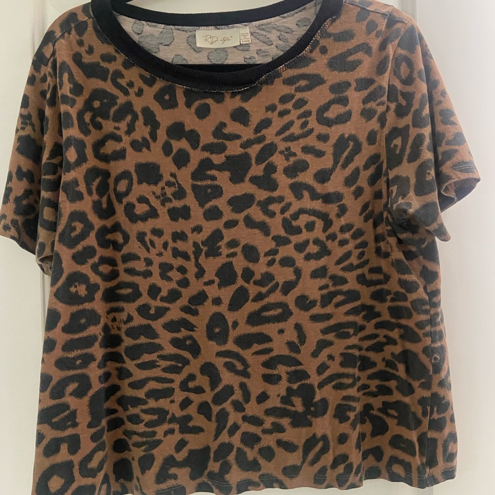 Lulu's Leopard Print Crop Top - Black and Brown
